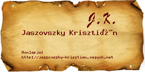 Jaszovszky Krisztián névjegykártya